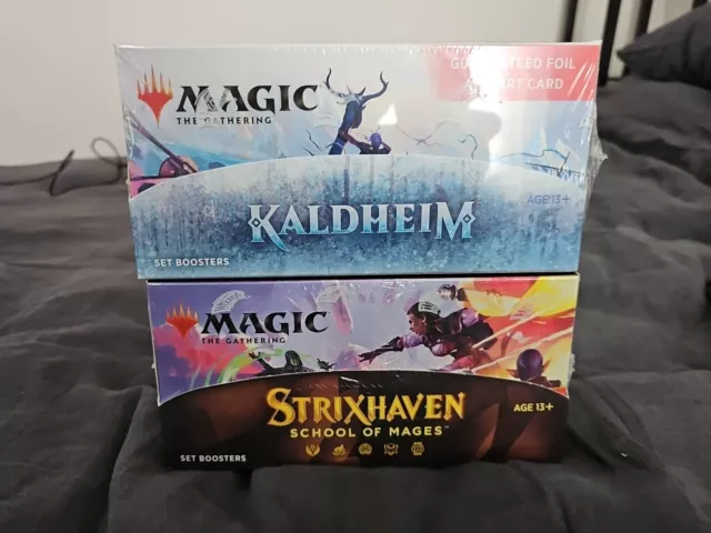 Mtg Set Of 2 Kaldheim Strixhaven Set Boxes Brand New Factory Sealed Gathering