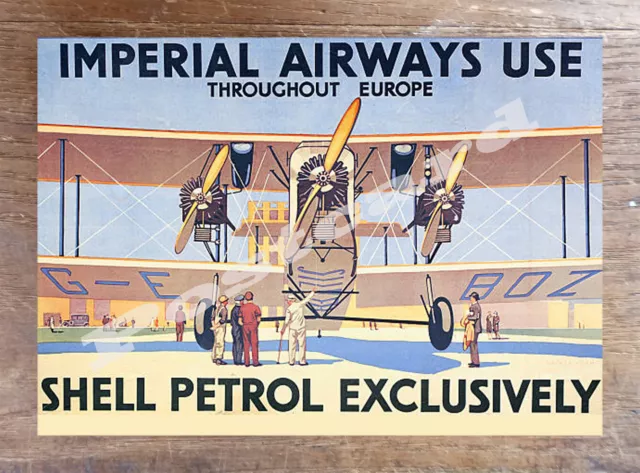 Historic Imperial Airways Use Shell Petrol Advertising Postcard