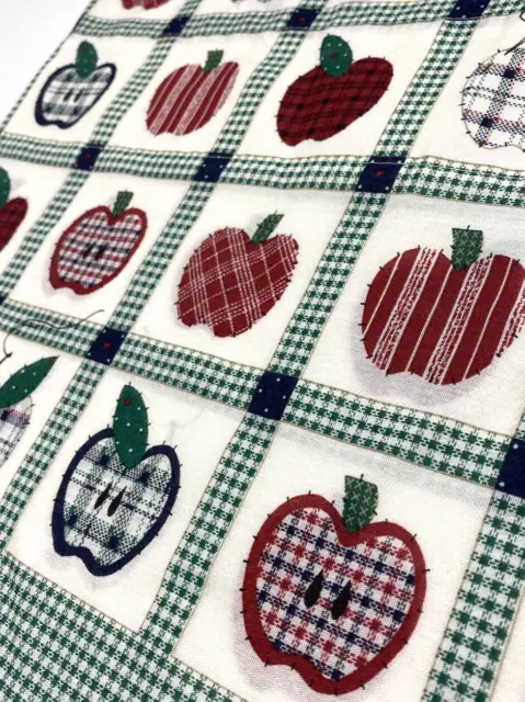 1 Vintage 1970s Apple Print Valance Short Kitchen Curtain Fruit Country Teachers