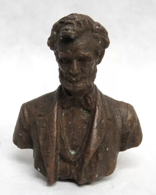 Circa 1909 Miniature Bronze President Abraham Lincoln 1 3/4" Bust
