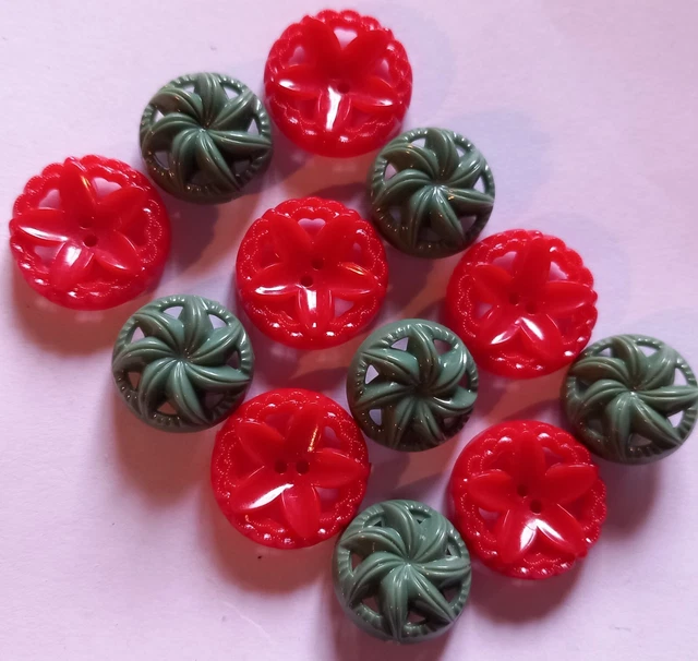 Lot De 19 Gros Boutons De Mercerie Anciens - Assortiment De 2 Tailles Différentes, Parfait Pour La Création Ou La Rénovation