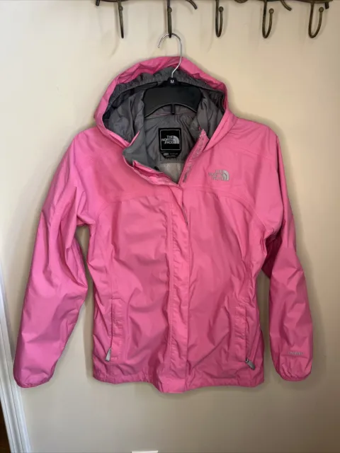 The North Face Jacket Girls L 14/16 Wind Rain Jacket Hyvent Hooded Pink EUC