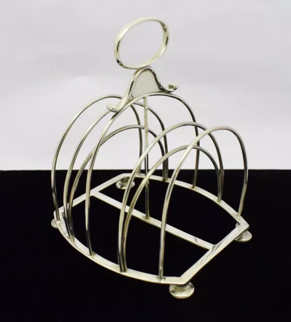 Elegant Very Rare Edwardian Solid Silver 4 Slice Toast Rack Hm 1903 Great Gift!