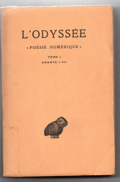 L'ODYSSEE-Poésie Homérique-T1-1967+Coll G.Budé-Les belles lettres-Fçais/Grec