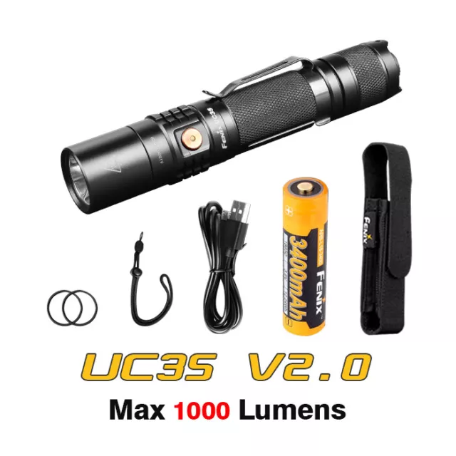 Fenix UC35 V2.0 LED USB Rechargeable Flashlight Torch