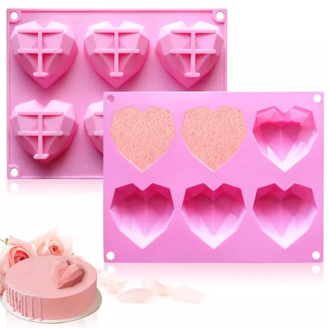 Wenyue Stampi in Silicone per Dolci Stampo Cuore Silicone 2 Pezzi St XJWCO