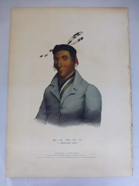 KA-TA-WA-BE-DA Chippeway Chief-CB King McKenney & Hall. JT Bowen Folio Litho