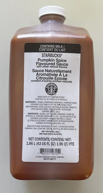 New - Sealed - Starbucks Coffee Pumpkin Spice Syrup - 1.86L Please Read New - Sealed - Starbucks Coffee Pumpkin Spice Syrup - 1.86L Please Read