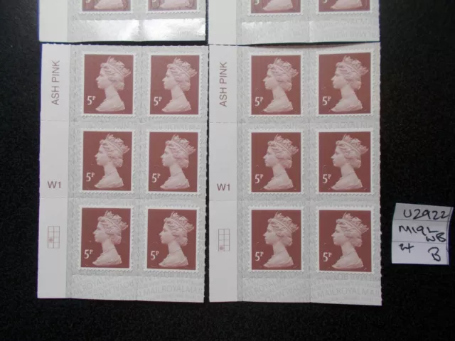 24 x GB 2019~Security Machin~5p~SG U2922~M19L~S/A~WB~Unmounted Mint~B~UK 3