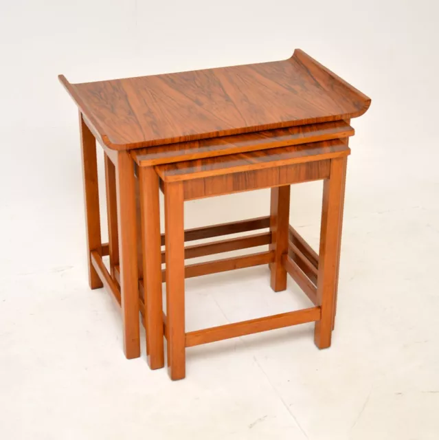 1920's Art Deco Figured Walnut Nest of Tables