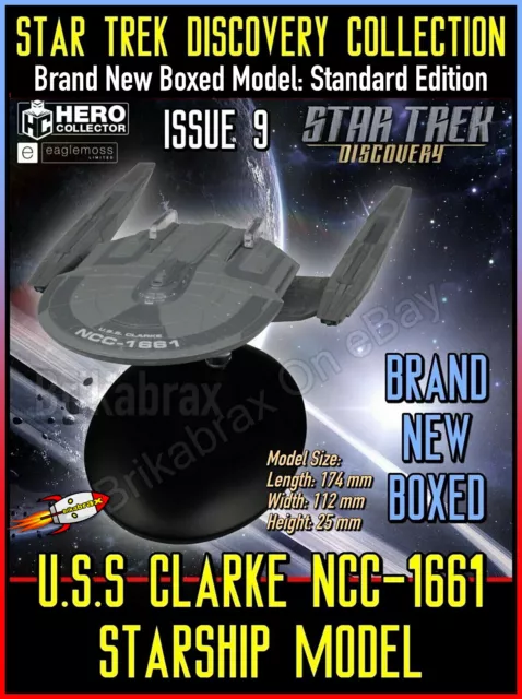 Eaglemoss Star Trek Discovery Starship Collection USS Clarke NCC 1661 (No Mag)