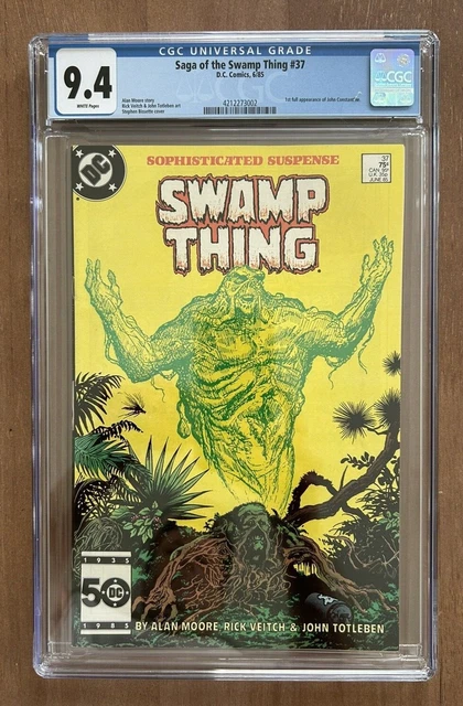 Saga of the Swamp Thing 37 CGC 9.4 White 1st Appearance John Constantine 1985