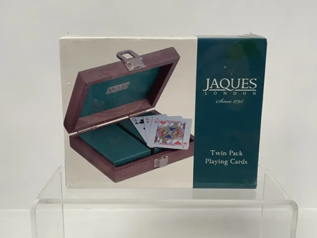 Jaques London Twin Pack set da viaggio carte da pagamento e custodia in mogano - nuovo sigillato