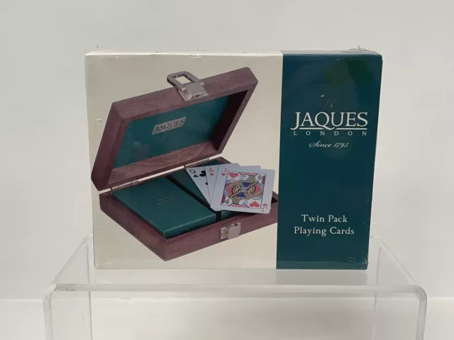 Paquete doble de tarjetas de pago y estuche de caoba Jaques London conjunto de viaje - nuevo sellado