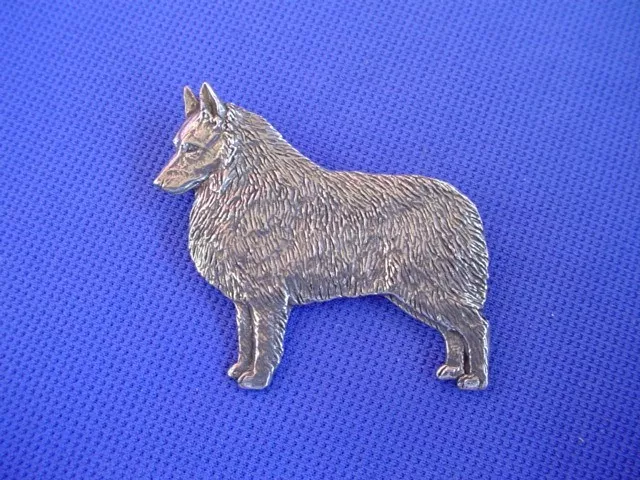 Standing Schipperke Pin #64A  pewter dog jewelry by Cindy A. Conter non sporting