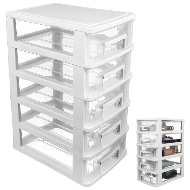 Notwoe Rangement Bureau Avec Tiroir, Organisateur De Bureau Polyvalent, Blanc - PB17
