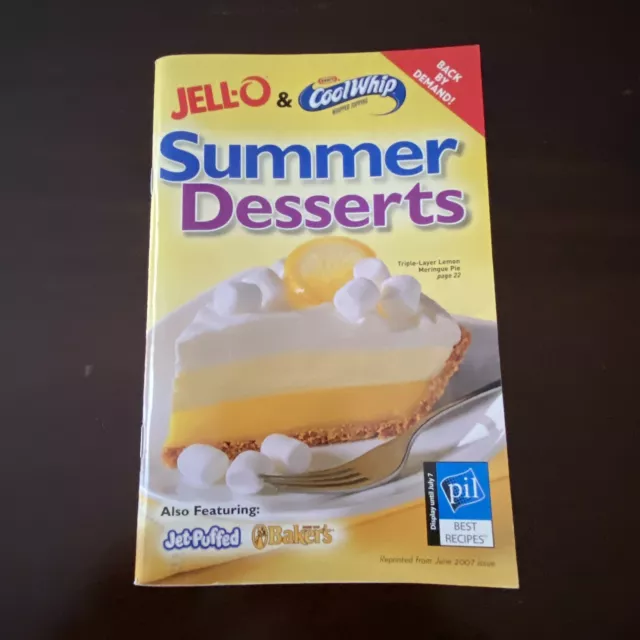 Jell-O And Cool Whip Summer Desserts Recipe Book Reprint 2009 Great Shape