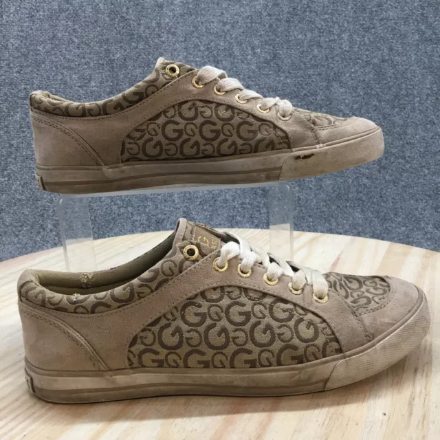G By Guess Shoes Womens 10 M Oulala Casual Flats Sneakers Brown Lace Up Low Top