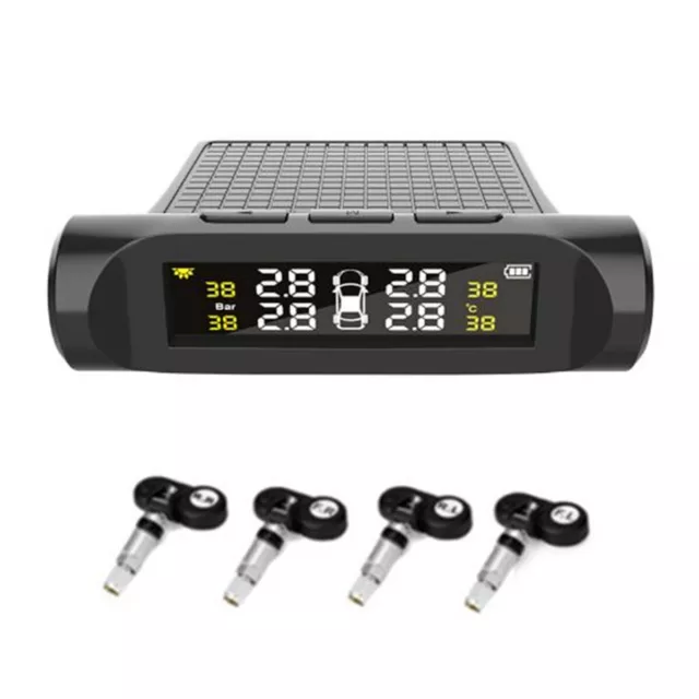 Wireless TPMS Tire Tyre Pressure Car LCD Monitoring System +4 Internal Sensors
