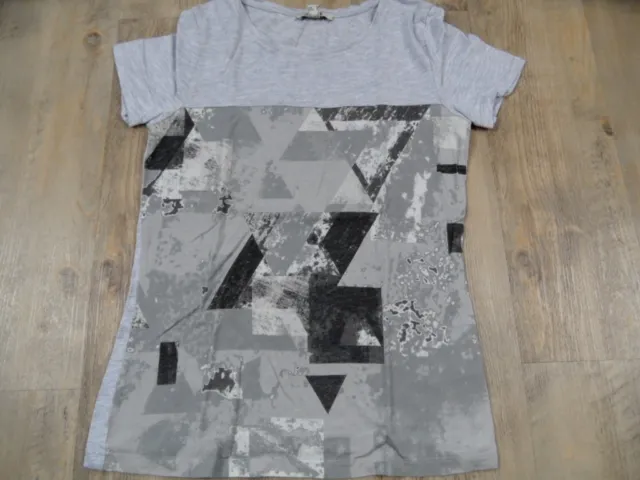 MEXX schönes Shirt grau mit grafischem Druck Gr. XS TOP MS1117