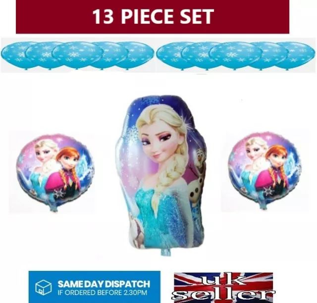 DISNEYS FROZEN ELSA  ANNA HAPPY BIRTHDAY PARTY BALLOON SET 5pc Or 13pc SET 3