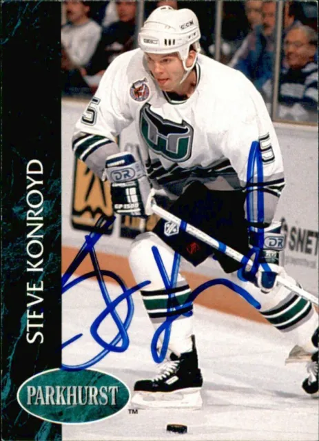 Steve Konroyd Signed Autographed 92/93 Parkhurst card Hartford Whalers