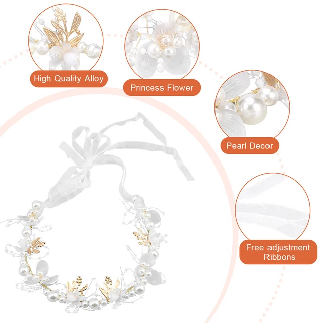 6 pz Set Cuffie Corona Fiore Ragazza Accessori Regalo Capelli Prom Con Orecchini