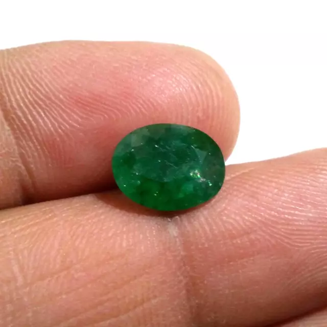 Awesome Zambian Emerald Oval Shape 2.75 Crt Unique Green Faceted Loose Gemstone