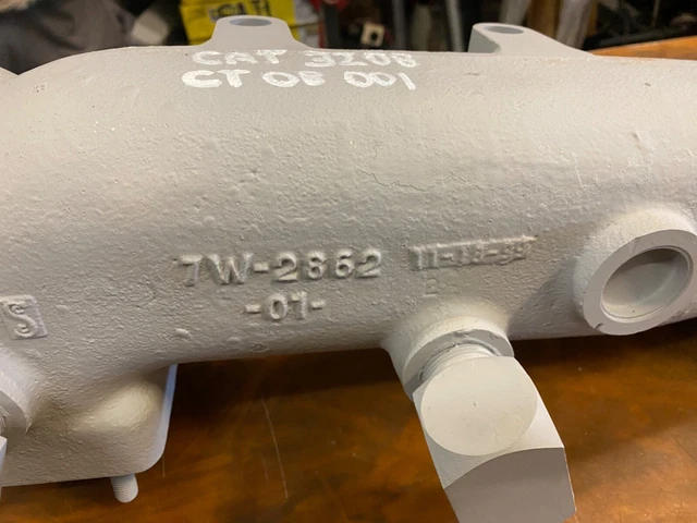 CAT 3208 Marine Diesel Engine Exhaust Manifold Crossover 8NO586 cast# 7W-2862