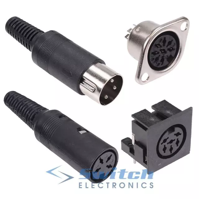 Male Female DIN Connector Plug Socket - 3 4 5 6 7 8 Ways