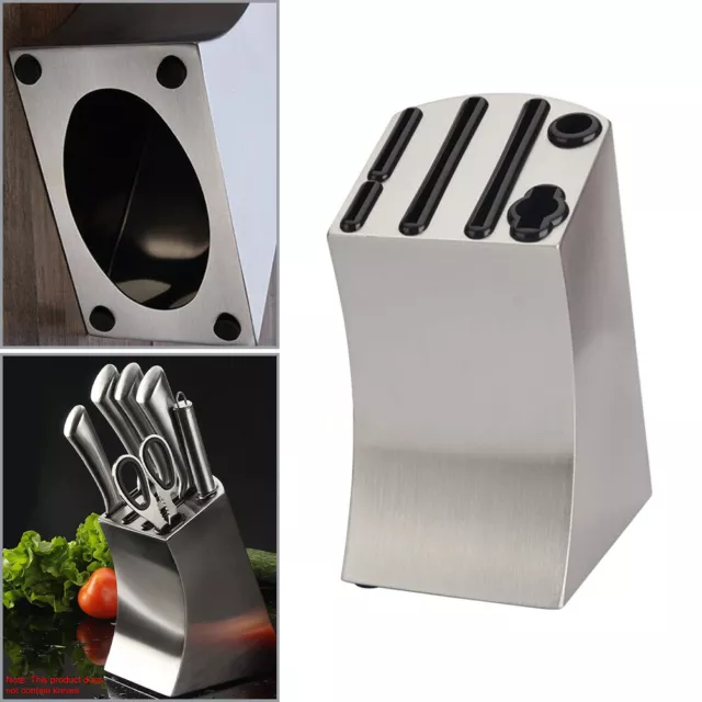 Stainless Steel Knife Block Knives Holder Storage Rack Kitchen Stand Universal