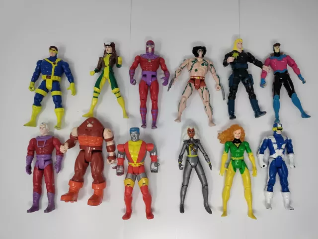 Marvel X-Men Toybiz Action Figure Lot of 12 Used Wolverine Magneto Cyclops Rogue