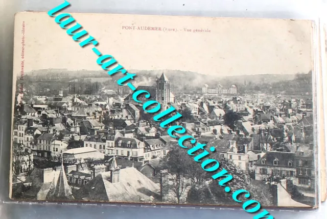 Cpa 27 Eure, Pont Audemer, Vue Generale De La Ville 1900 Carte Postale Normandie