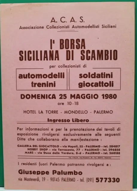 I° borsa di scambio SICILIANA  originale 25/5/1980 (colore rosa)