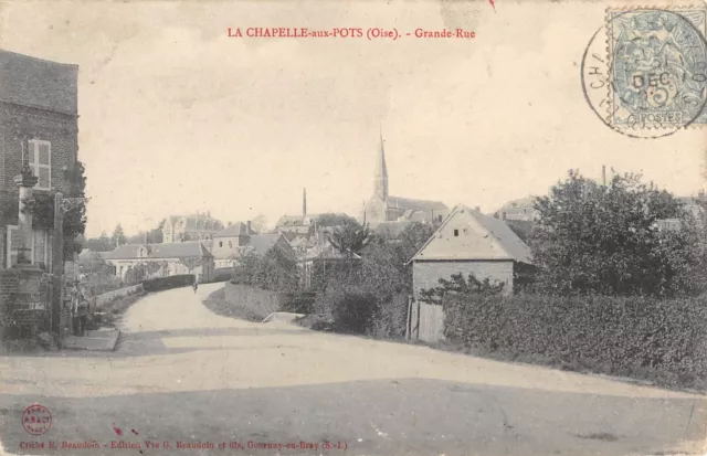 Cpa 60 La Chapelle Aux Pots / Grande Rue
