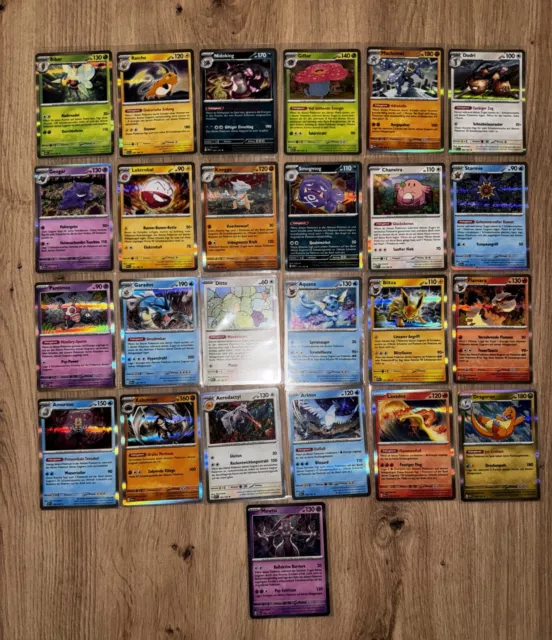 Pokemon 151 | Alle 25 Holo Karten K&P  Sammlung Komplettes Neues Set Deutsch NM