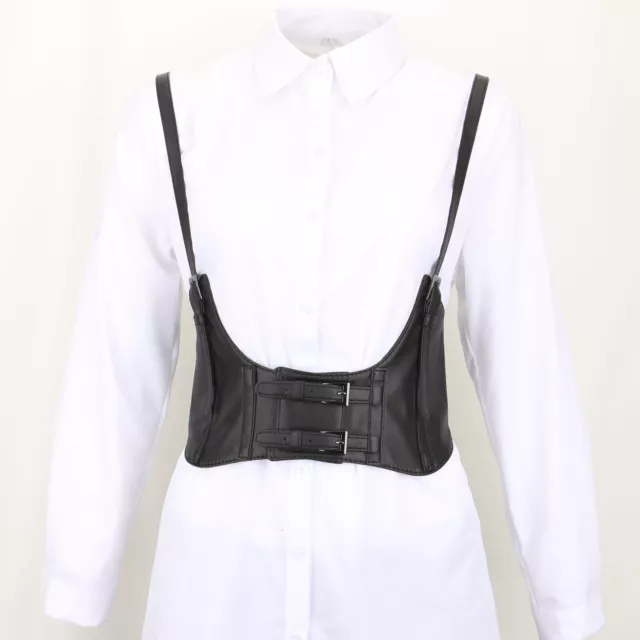 SIZE L FOR Black Bid Women Harness Elastic Leather Corset Suspender ...
