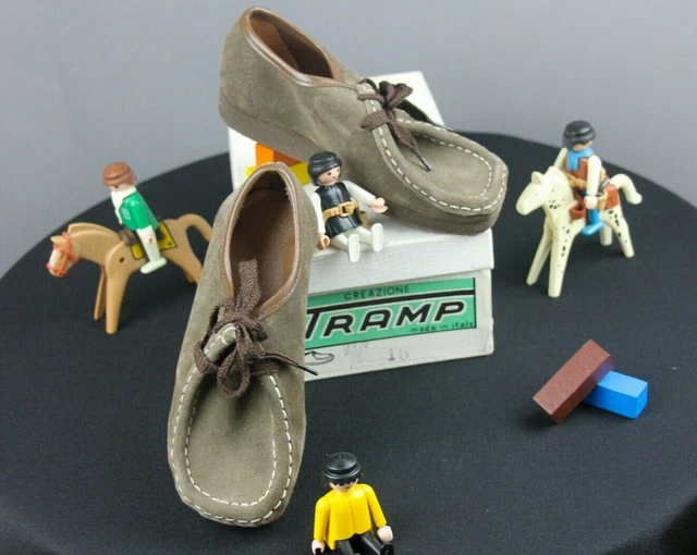 Vero Vintage 70er Tramp Scarpe Tgl 27 Mocassino N.Scamosciato Ovp 1970er Italia