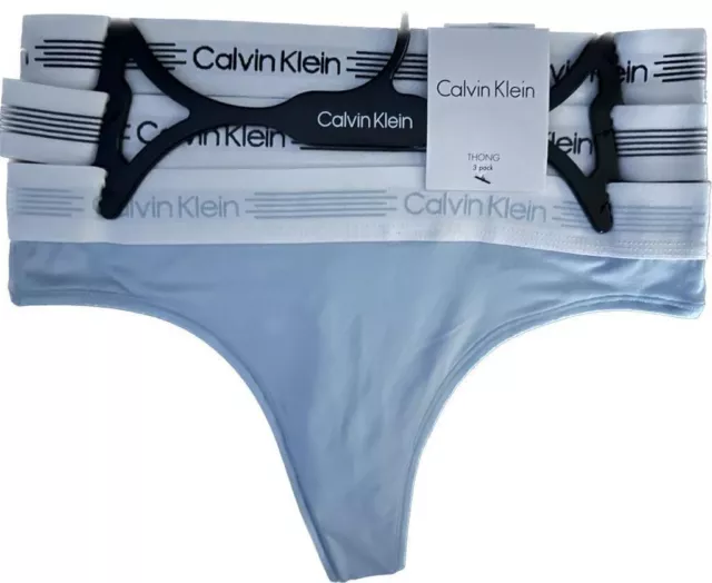 CALVIN KLEIN Women`s 3 Pack Comfort Thong Underwear Panty Size S M L 2023Design