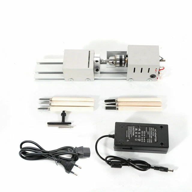 Mini Drehmaschine 100W – 7-Gang 4000-9000 U/min, Für Holzperlen, DIY, Polieren & Schleifen, 12-24VDC