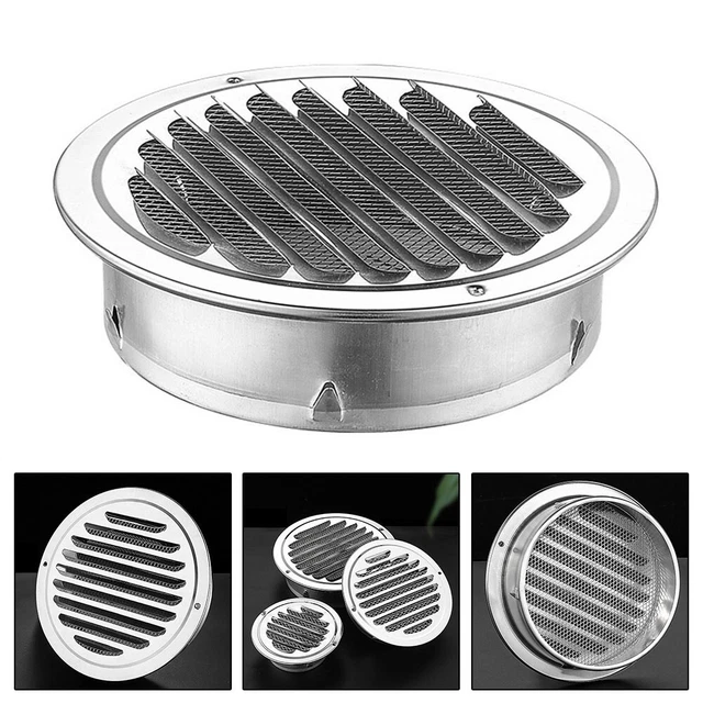 Grille De Ventilation Extérieure 125 Mm En Acier Inoxydable 304 - Avec Moustiquaire Et Joint - Pour Hotte De Cuisine, Facile à Installer