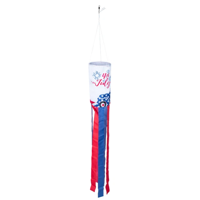Colgante de poliéster con bandera de tráquea del día de la independencia a rayas estrellas