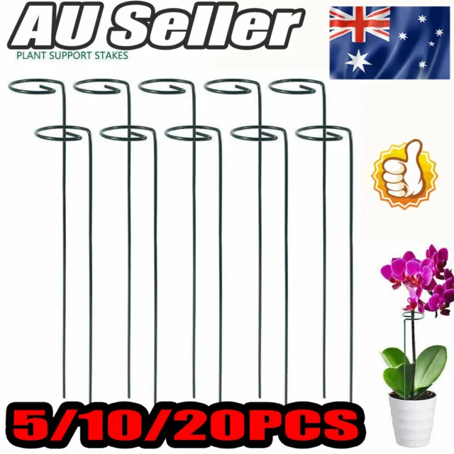 5/10/20Pcs Metal Plant Bow Stand Stake Strong Round Garden Flower Support#Tool T