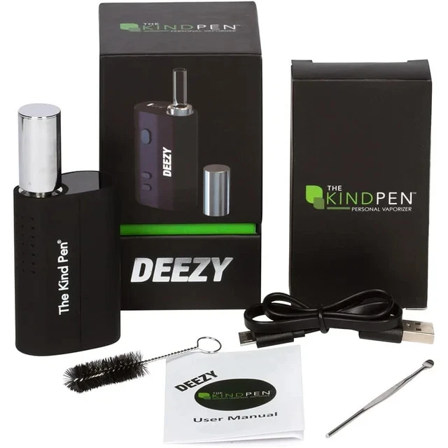 Deezy Vaporizer für Hanf/Kräuter 150-225 °C, 1.100 mAh Akku, Glasmundstück, OLED