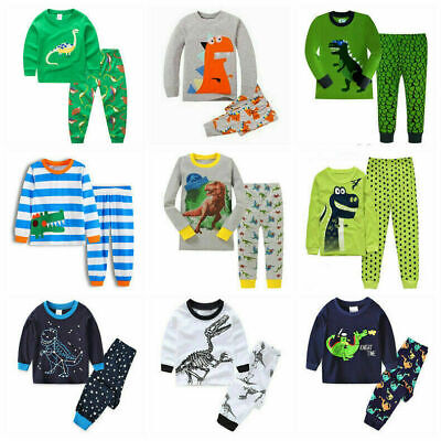 Dinosaur Boys Kids Pyjamas Pj's Nightgown Nightwear Sleepwear Homewear Age 1-7Y