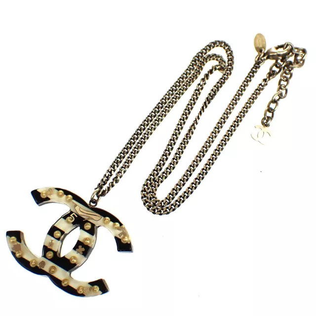 CHANEL CC LOGO Chain Necklace Pendant Imitation Pearl 06A Silver France  34RH464 $463.14 - PicClick