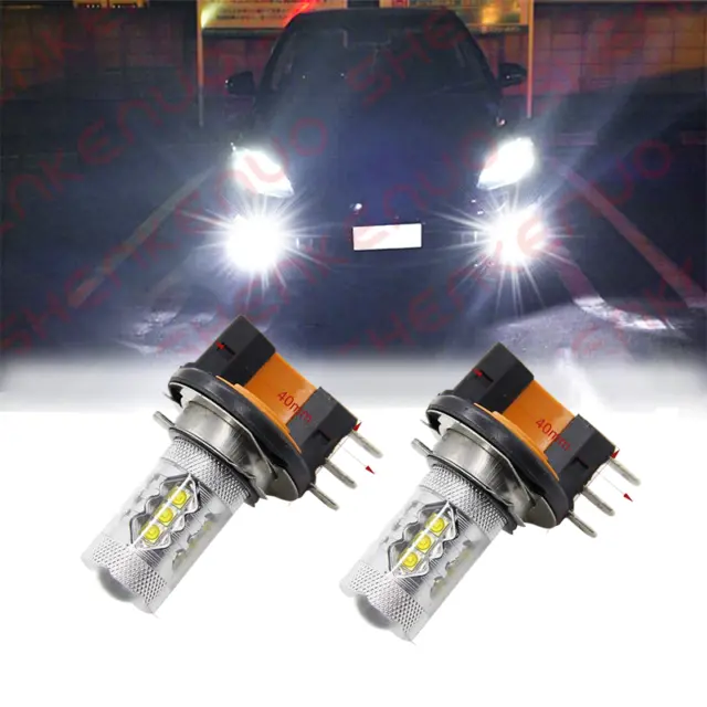 2x H15 Led White Smd Led Drl High Beam Bulbs For Vw Golf Mk6 Mk7 Gtd Bmw Audi