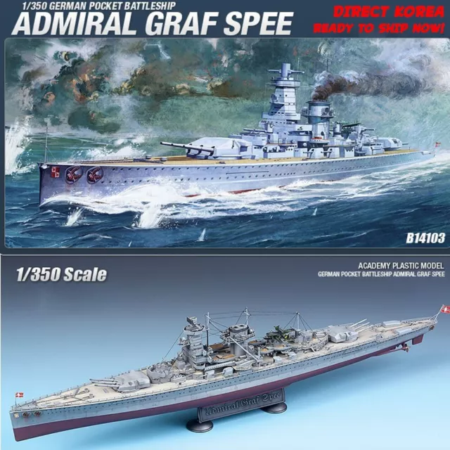 Academy 1/350 ADMIRAL GRAF SPEE German Pocket Battleship Plastic Model Kit#14103