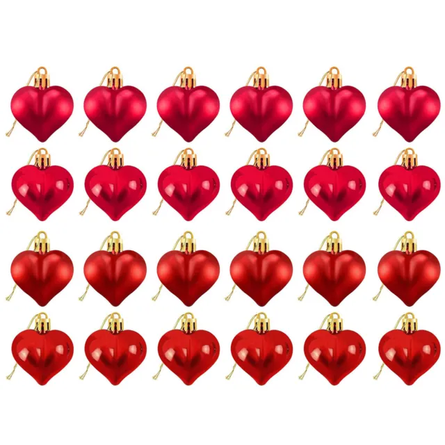 24 Stck. Weihnachtskugel Ornamente, Liebe herzförmiger Anhänger für Hochzeit Party