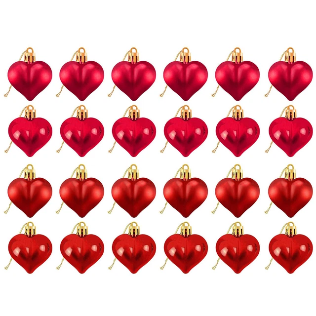 24 Stck. Weihnachtskugel Ornamente, Liebe herzförmiger Anhänger für Hochzeit Party